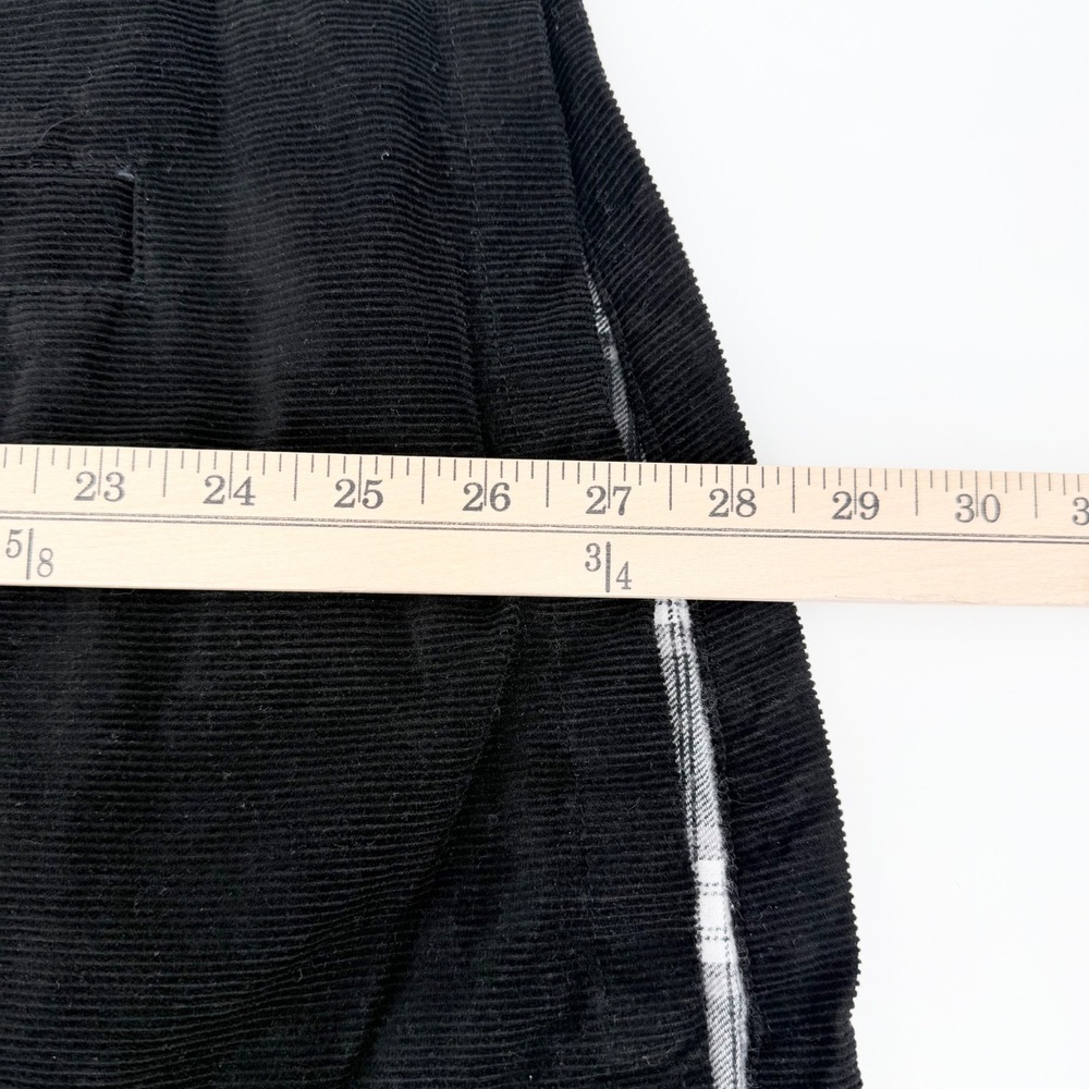 Mountain & Isles Men M Black Corduroy Shirt Jacket Plaid Flannel Lined Shacket - Picture 8 of 9
